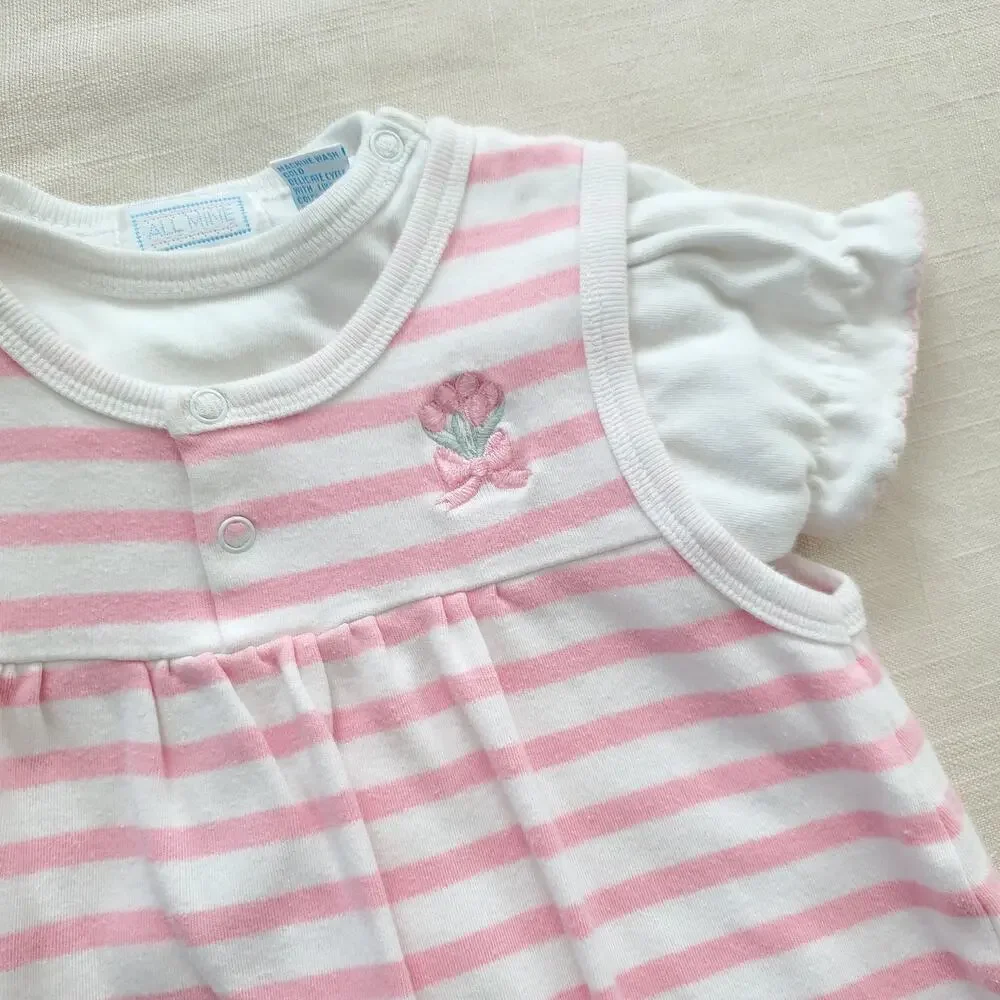 Vintage Striped Pantsuit + Shirt Set 9-12 months - Picture 2 of 8